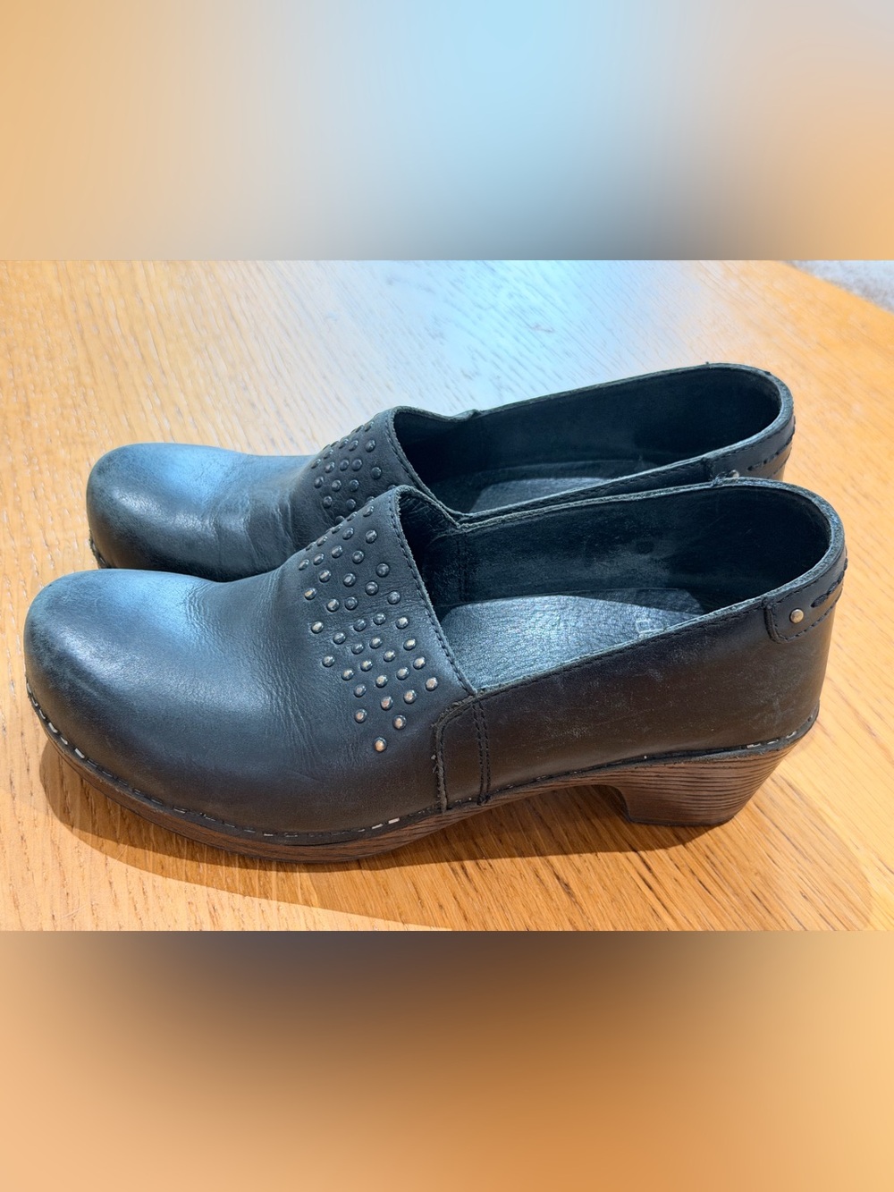 Dansko Black Studded Slip-On Clogs